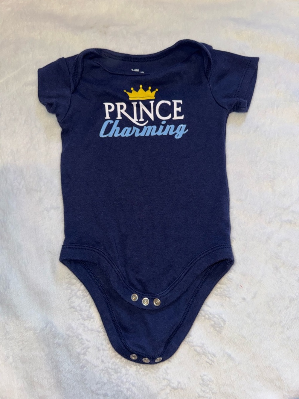 Navy "Prince Charming" Baby One-Piece Bodysuit